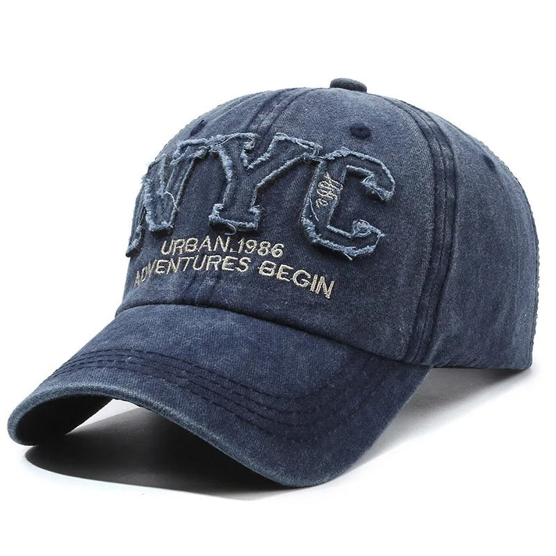 Adjustable Black Baseball Cap with “NYC” Embroidery for Daily Sun Coverage