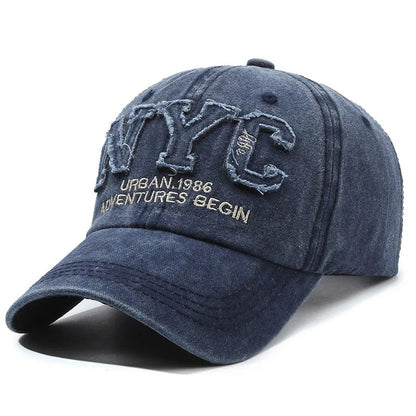Adjustable Black Baseball Cap with “NYC” Embroidery for Daily Sun Coverage
