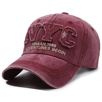 Adjustable Black Baseball Cap with “NYC” Embroidery for Daily Sun Coverage