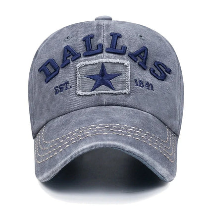 Unisex Dallas Embroidered Baseball Cap with Adjustable Snapback, Multiple Color Options