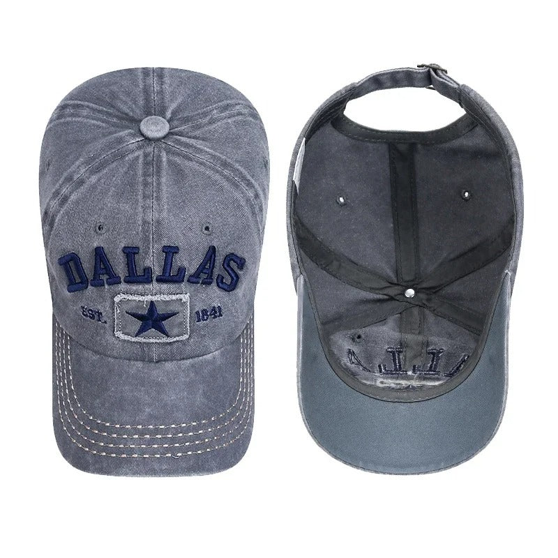 Unisex Dallas Embroidered Baseball Cap with Adjustable Snapback, Multiple Color Options