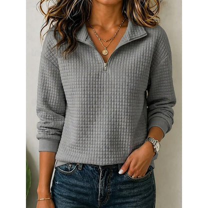 Lena | Women's Textured Quarter-Zip Pullover