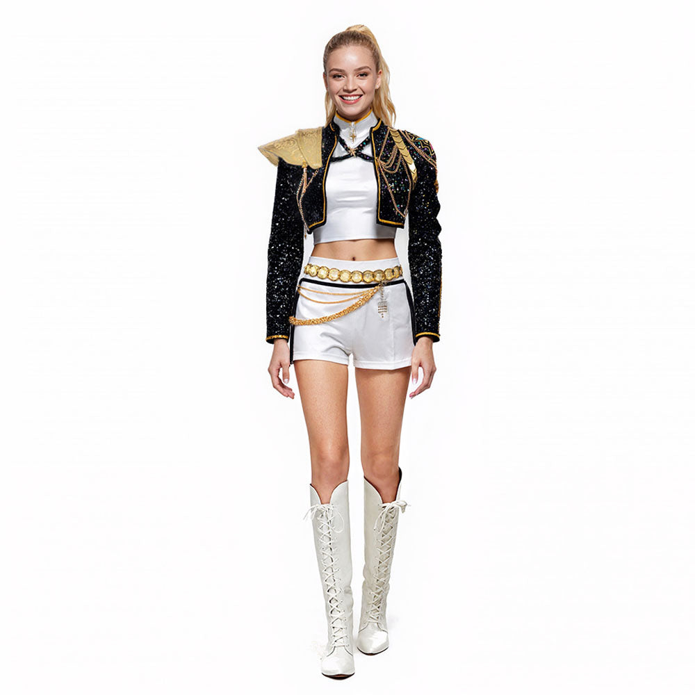 Kids & Adult KPop Rumi Golden Deluxe Costume 4-Piece Performance Cosplay Outfit Full Set