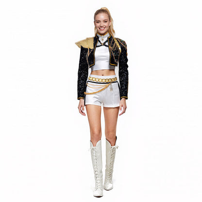 Kids & Adult KPop Rumi Golden Deluxe Costume 4-Piece Performance Cosplay Outfit Full Set