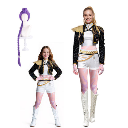 Kids & Adult KPop Rumi Golden Deluxe Costume 4-Piece Performance Cosplay Outfit Full Set