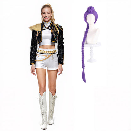 Kids & Adult KPop Rumi Golden Deluxe Costume 4-Piece Performance Cosplay Outfit Full Set