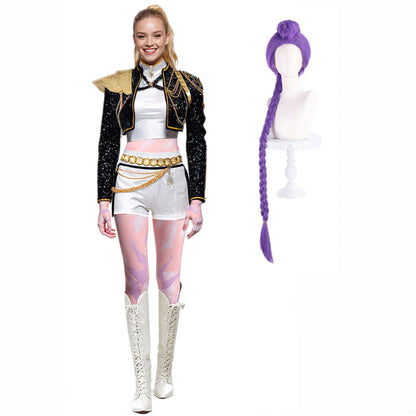 Kids & Adult KPop Rumi Golden Deluxe Costume 4-Piece Performance Cosplay Outfit Full Set