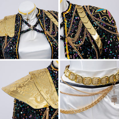 Kids & Adult KPop Rumi Golden Deluxe Costume 4-Piece Performance Cosplay Outfit Full Set