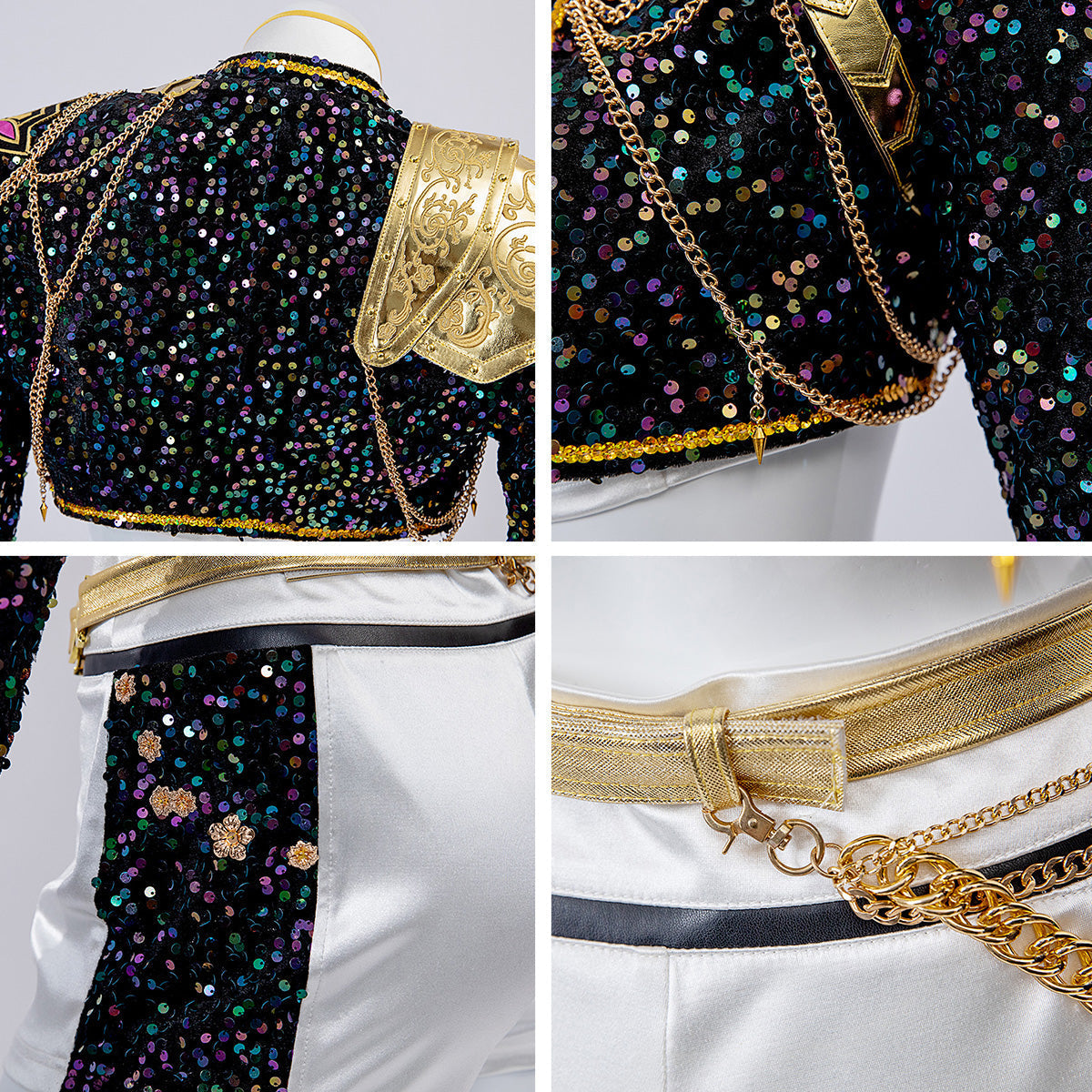 Kids & Adult KPop Rumi Golden Deluxe Costume 4-Piece Performance Cosplay Outfit Full Set