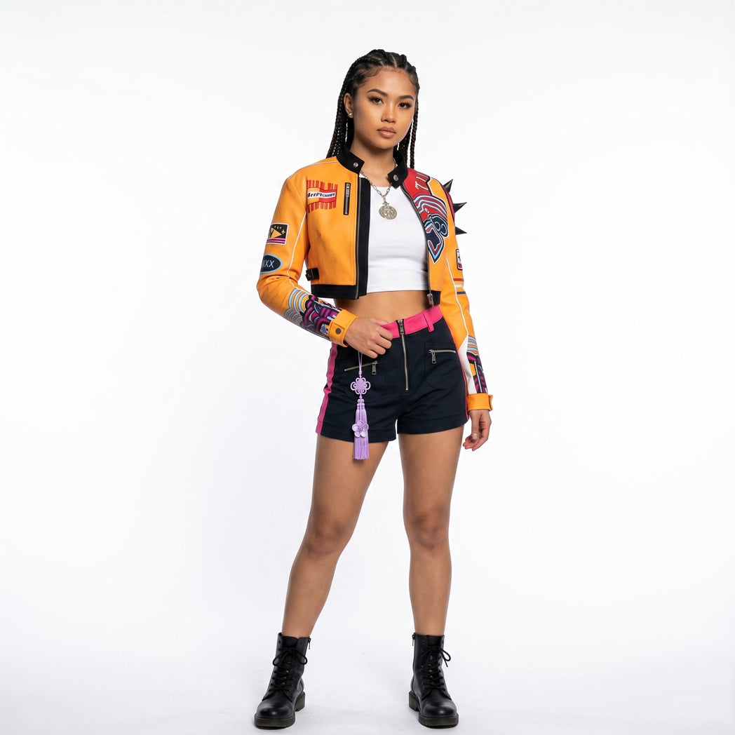 KPop Rumi 6-Piece Costume Deluxe Rumi Cosplay Yellow Jacket Shorts Full Set