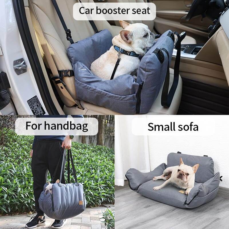 3-in-1 Waterproof Dog Car Booster Seat With Safety Belt