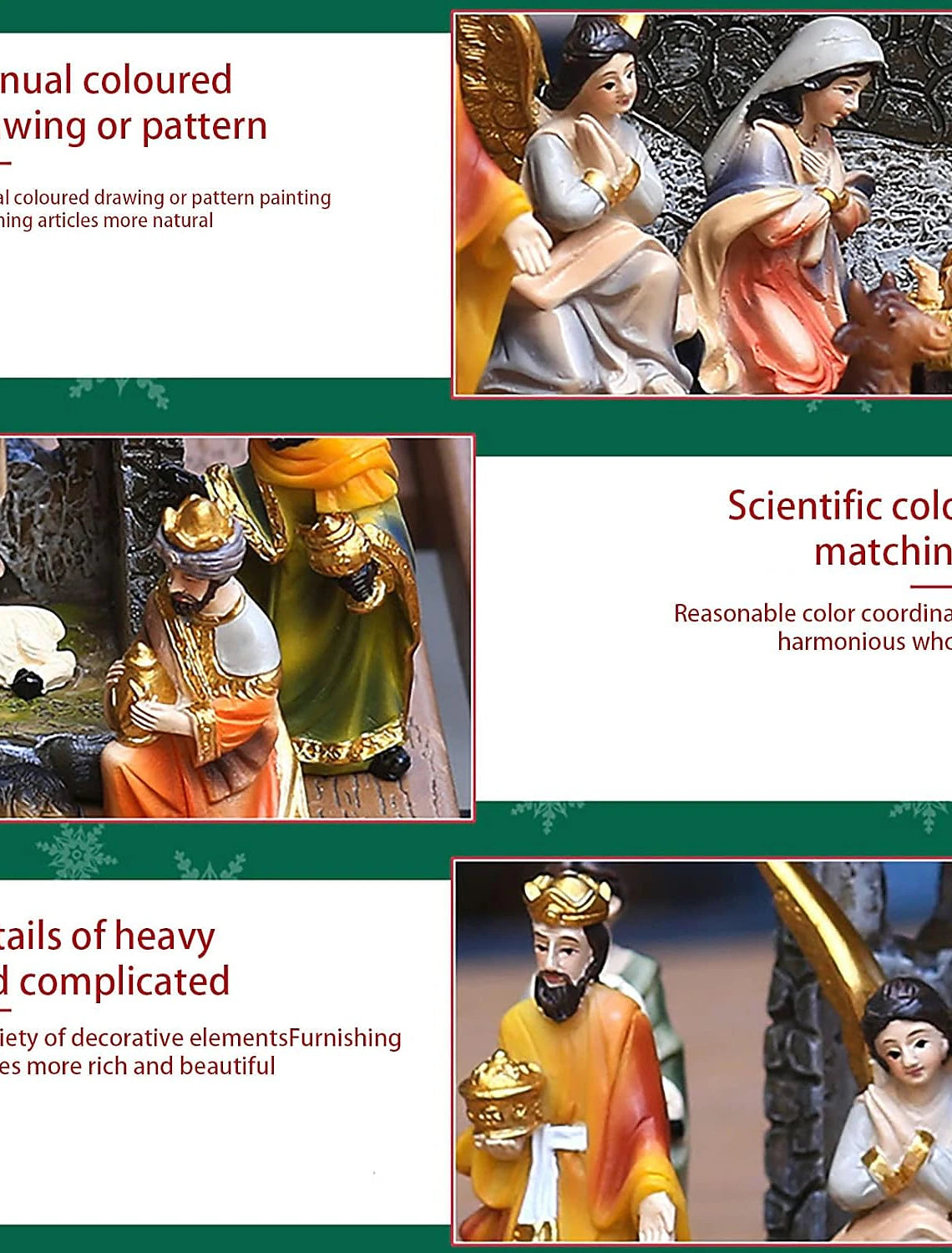 Christmas Nativity Scene for Indoor Holiday Decor - Family-Friendly Christmas Decorations Christmas Nativity Scene Xmas Belen Decoration