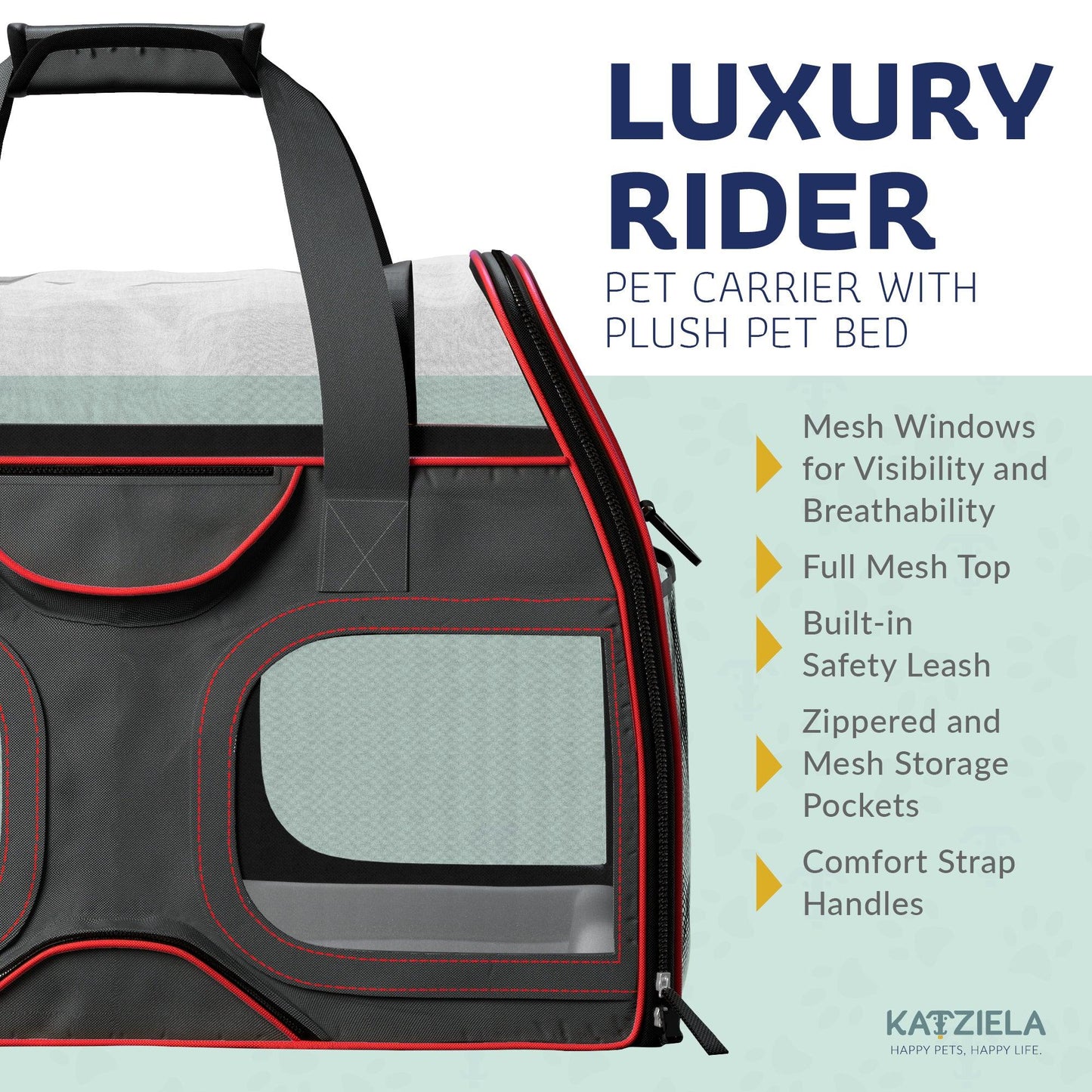 Luxury Rider™ Pet Carrier with Removable Wheels and Telescopic Handle