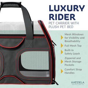 Luxury Rider™ Pet Carrier with Removable Wheels and Telescopic Handle