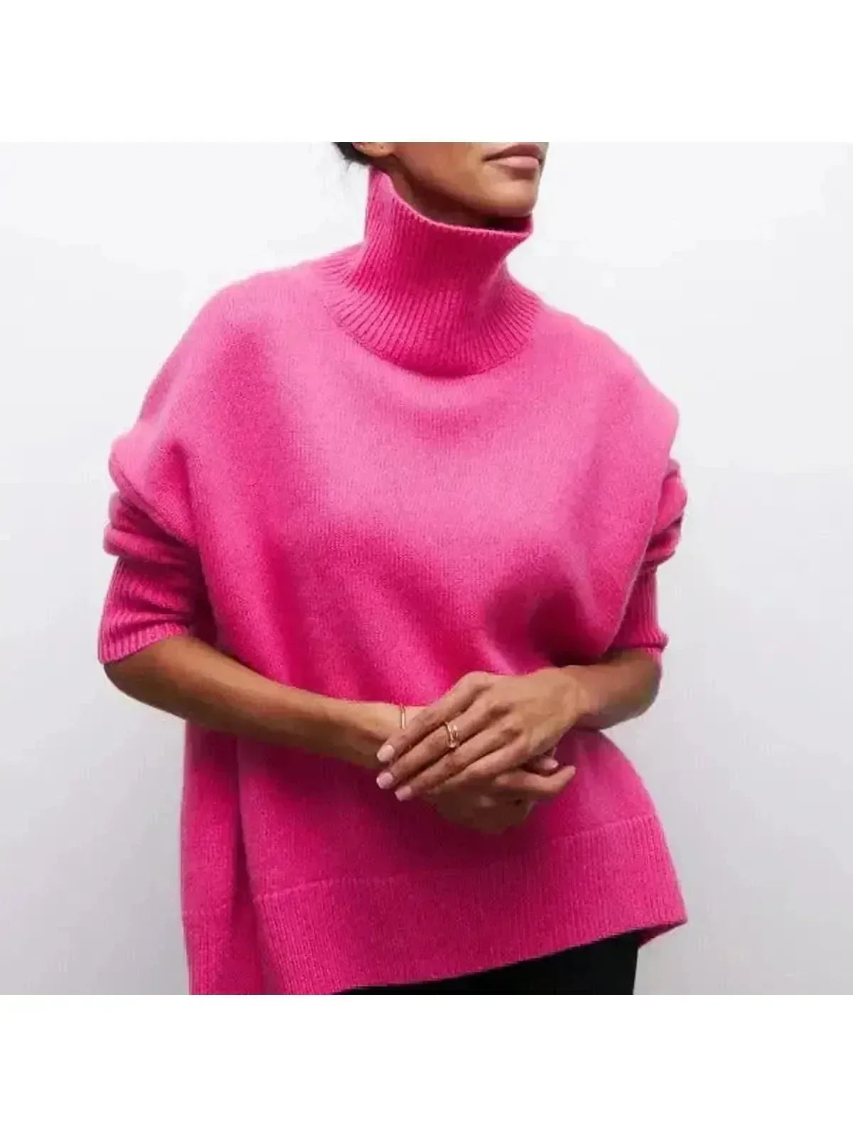 Bequia | Women's Oversized Turtleneck Knit Sweater