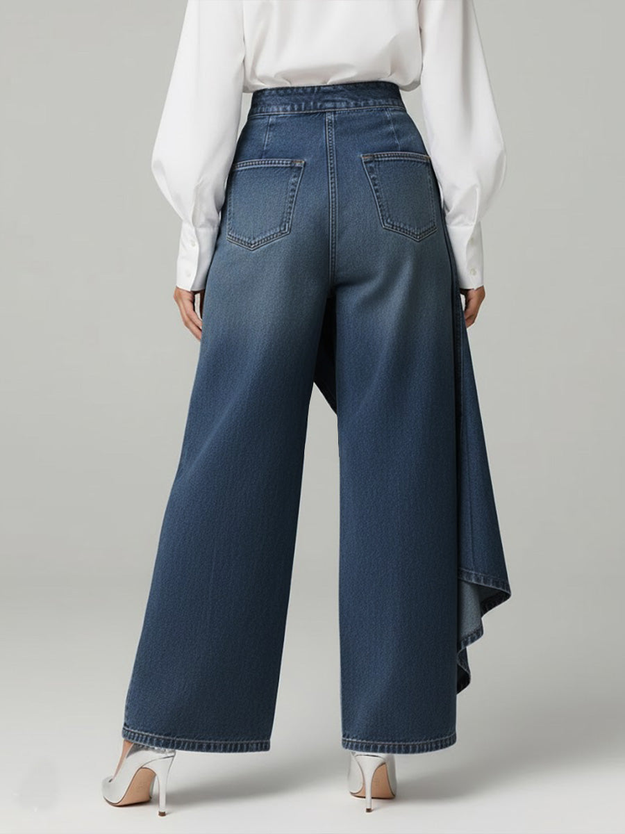 Women's High-waisted Relaxed Fit Wide-leg Jeans With A Stylish Design