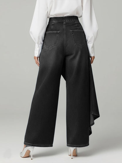 Women's High-waisted Relaxed Fit Wide-leg Jeans With A Stylish Design