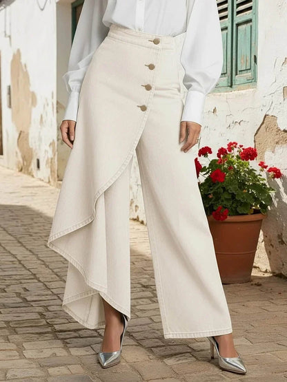 Women's High-waisted Relaxed Fit Wide-leg Jeans With A Stylish Design