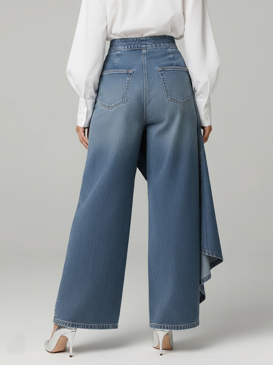 Women's High-waisted Relaxed Fit Wide-leg Jeans With A Stylish Design