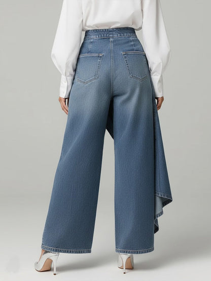 Women's High-waisted Relaxed Fit Wide-leg Jeans With A Stylish Design