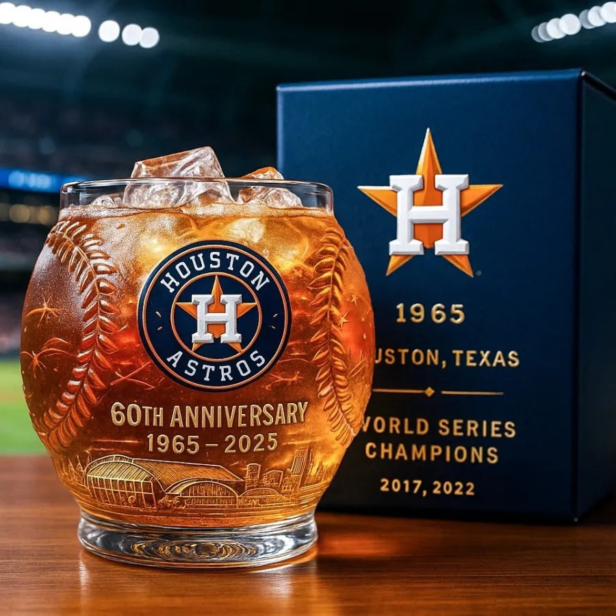 Houston Astros 60th Anniversary 1965-2025 Glass