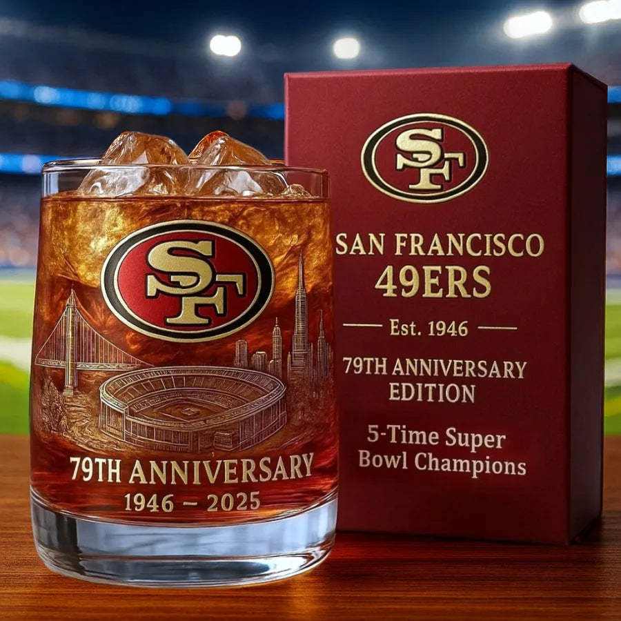 San Francisco 49ers 79th Anniversary 1946-2025 Glass