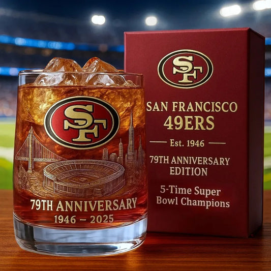 San Francisco 49ers 79th Anniversary 1946-2025 Glass