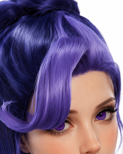 Chapter 5 Lily Wig Navy Purple Mixed Long Triple Braids Wig for Kids Adults Cosplay