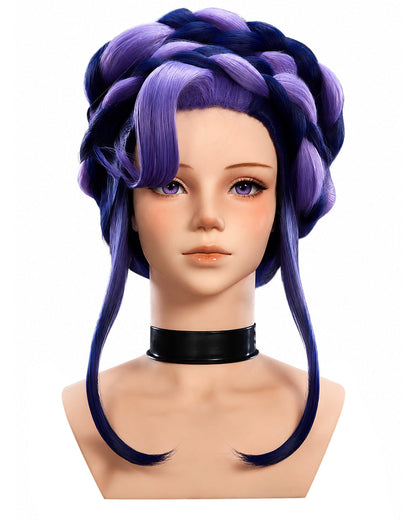 Chapter 5 Lily Wig Navy Purple Mixed Long Triple Braids Wig for Kids Adults Cosplay
