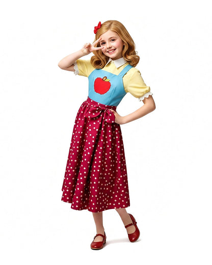 Scary Teacher Cosplay Costume Chapter 3 Yellow Vintage Shirt Vest and Skirt for Girls Women Halloween Cosplay
