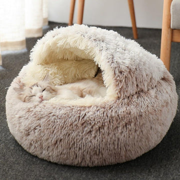 ROUND PLUSH CALMING CAT CAVE