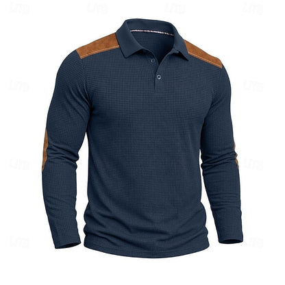 Sutton | Waffle Knit Long Sleeve Polo