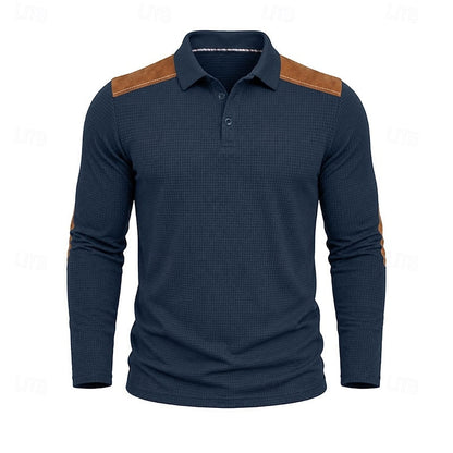 Sutton | Waffle Knit Long Sleeve Polo