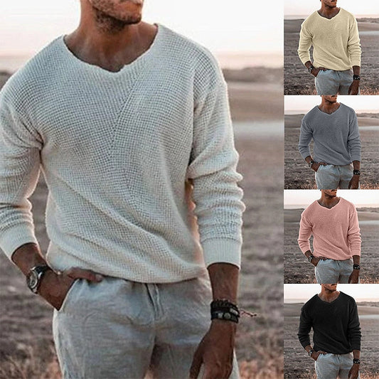 Men's Long Sleeve Textured Knit Sweater