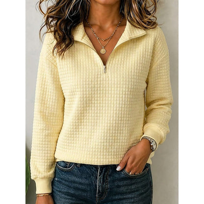 Lena | Women's Textured Quarter-Zip Pullover