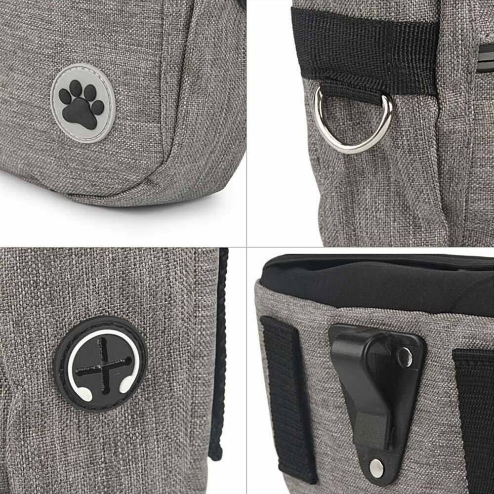 Dog Training Treat Pouch Bag with Built-in Waste Bag Dispenser - Adjustable Waistband, Waterproof, and Portable