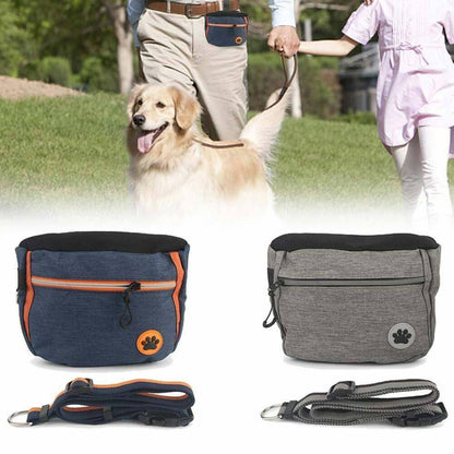 Dog Training Treat Pouch Bag with Built-in Waste Bag Dispenser - Adjustable Waistband, Waterproof, and Portable