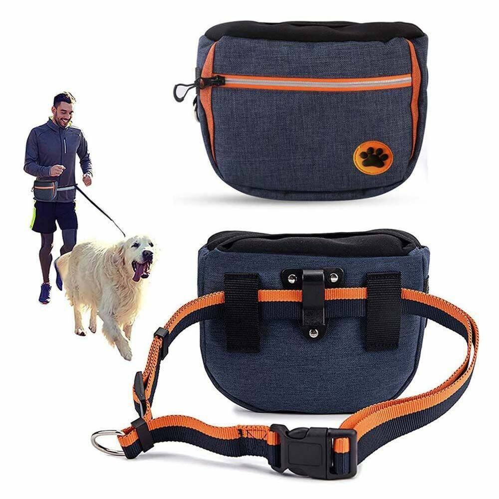 Dog Training Treat Pouch Bag with Built-in Waste Bag Dispenser - Adjustable Waistband, Waterproof, and Portable