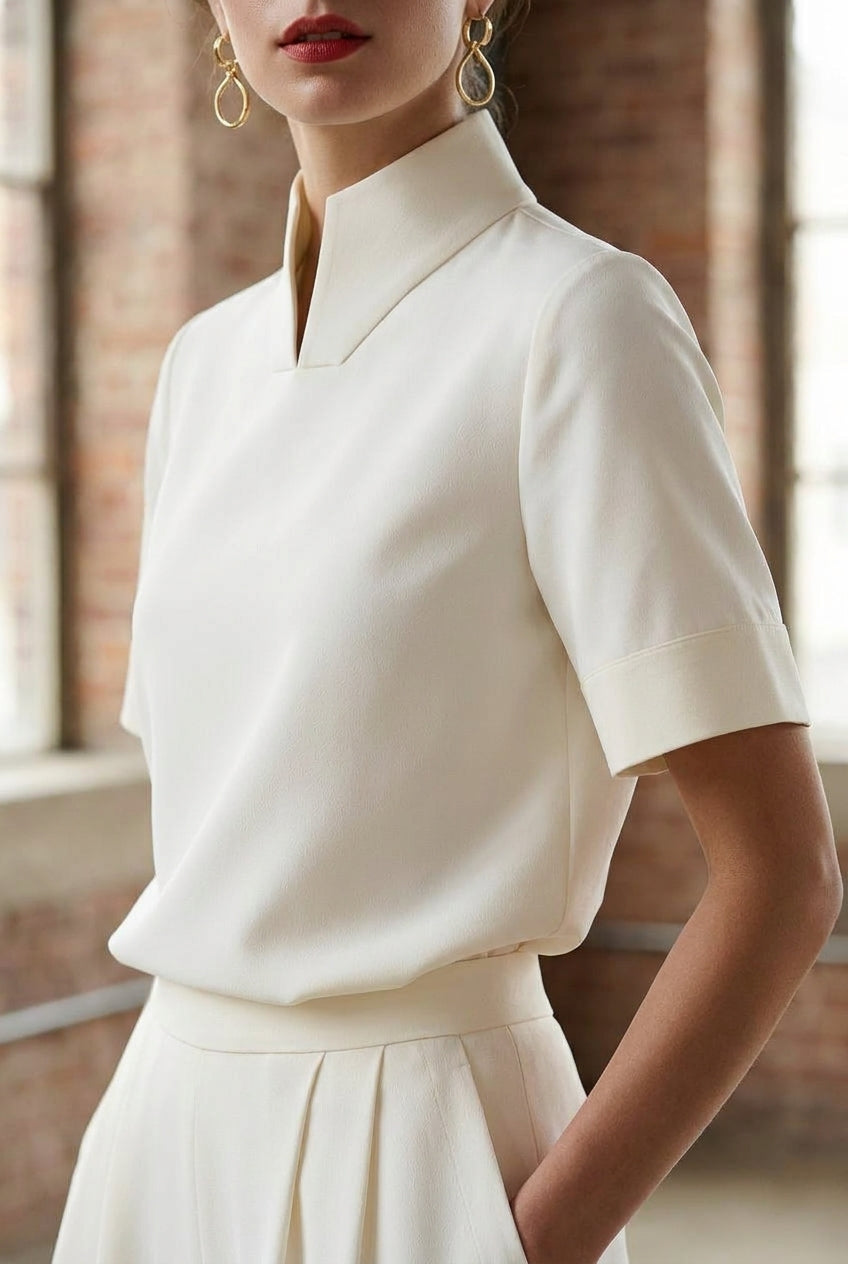 Paolo Stand Collar Blouse