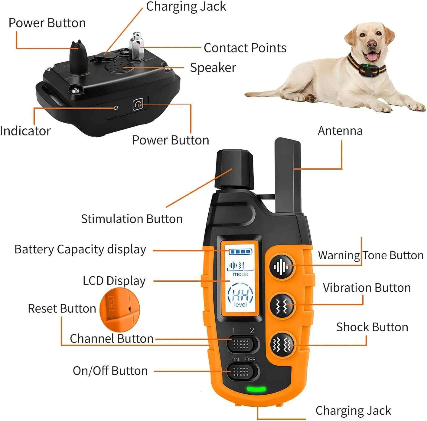 Dog Shock Collar - 3300Ft Training Collar with Remote for 5-120lbs Small Medium Large Dogs