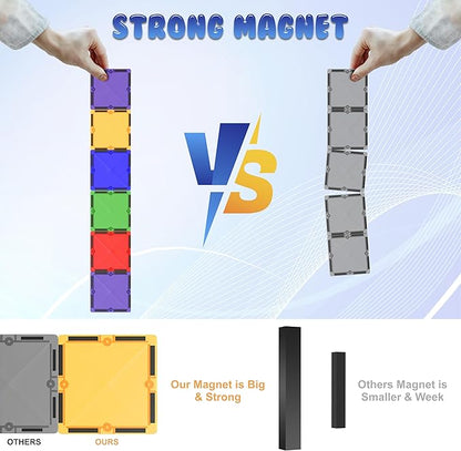 Magnetic Building Tiles - 64 Pcs or 119 Pcs - STEM Blocks