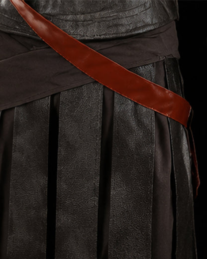Ancient Greek King Odysseus Costume Dark Brown Odysseus Armor Set with Cloak for Kids Adults Halloween Carnival