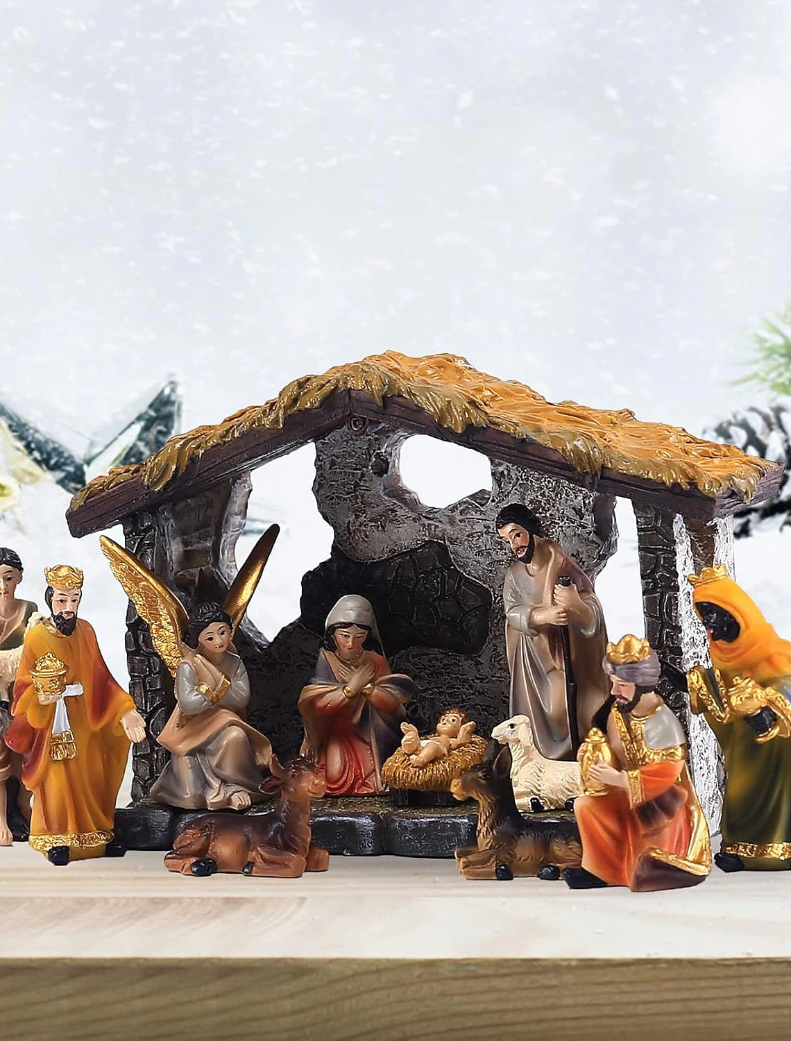 Christmas Nativity Scene for Indoor Holiday Decor - Family-Friendly Christmas Decorations Christmas Nativity Scene Xmas Belen Decoration