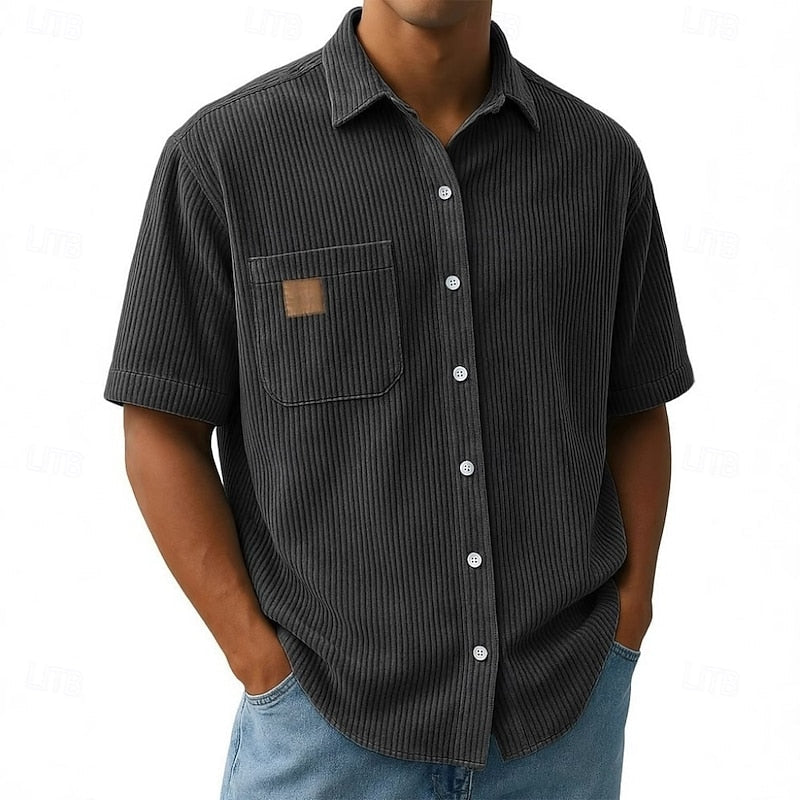 Men's Short Sleeve Corduroy Shirt