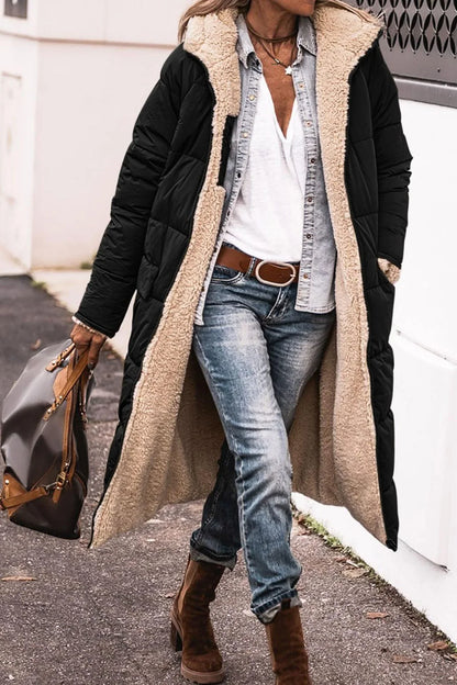 Marlowe | Women's Reversible Puffer Hooded Sherpa Coat