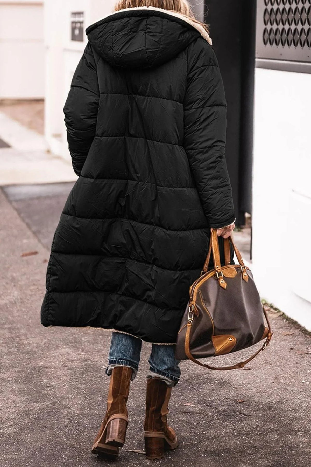Marlowe | Women's Reversible Puffer Hooded Sherpa Coat