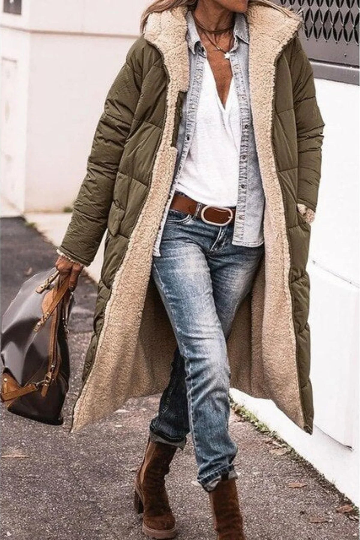 Marlowe | Women's Reversible Puffer Hooded Sherpa Coat