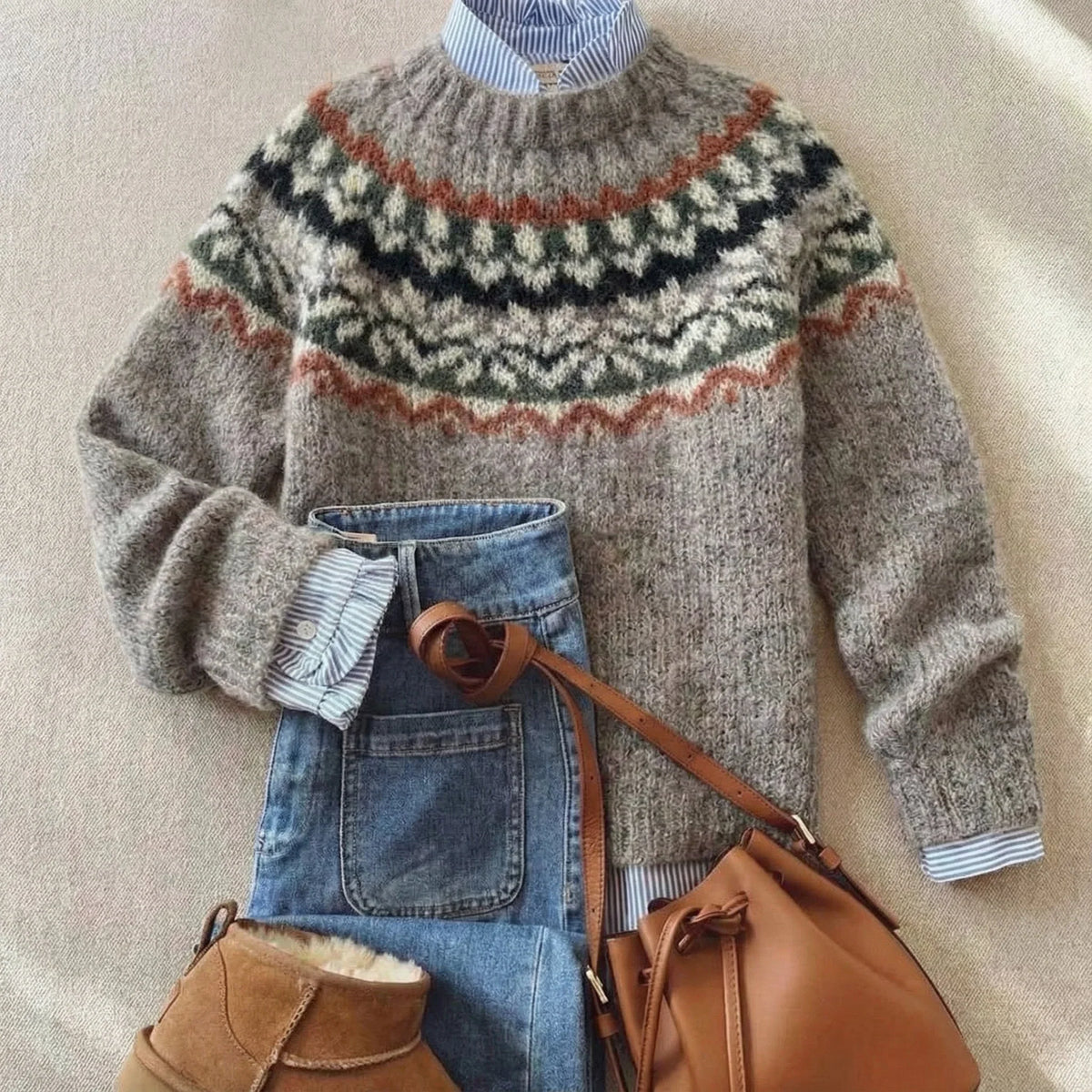 Linnea | Fair Isle Nordic Knit Sweater