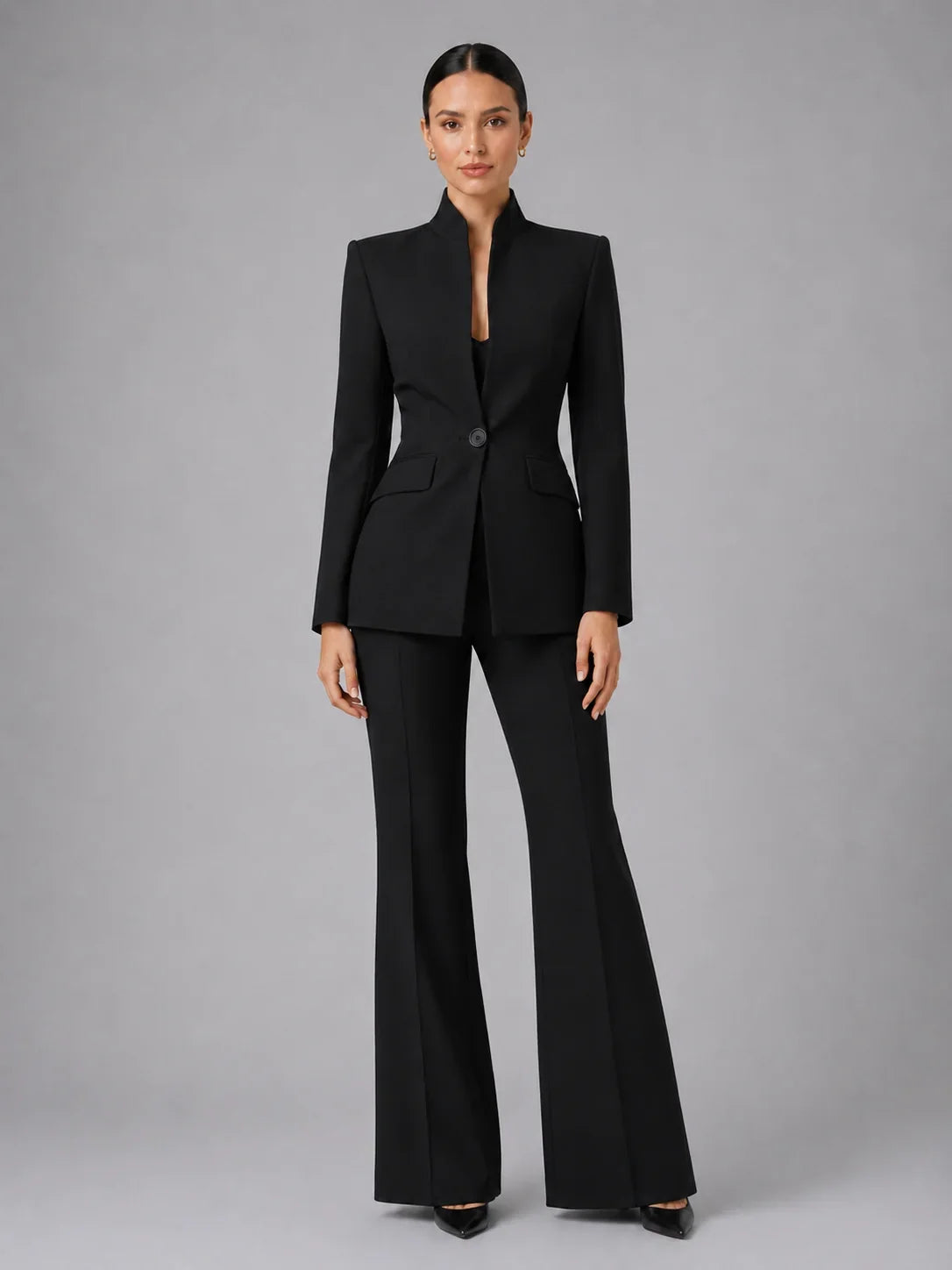 Sylvie | Women's Stand Collar Blazer Trouser Suit