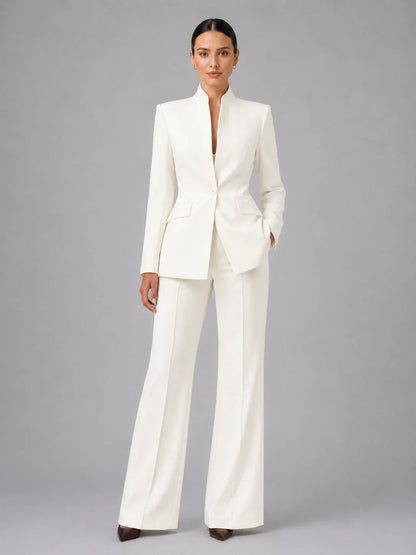 Sylvie | Women's Stand Collar Blazer Trouser Suit